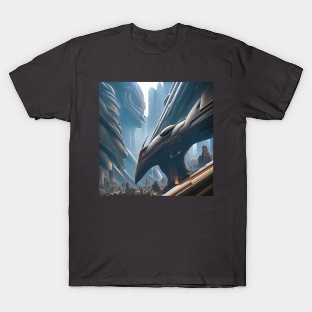 alien sci-fi art design T-Shirt by Vermillionwolf